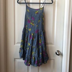 Free People Gray Dress with Flowers